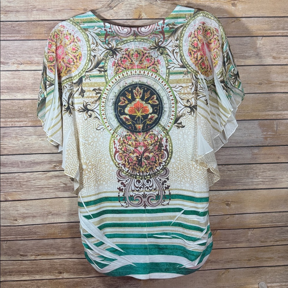 Espresso Women’s Flutter Sleeve Festival Top - Picture 6 of 6